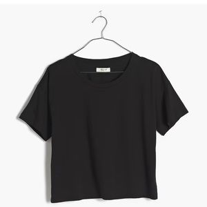 Madewell boxy cropped tee, black, size S 100% cotton